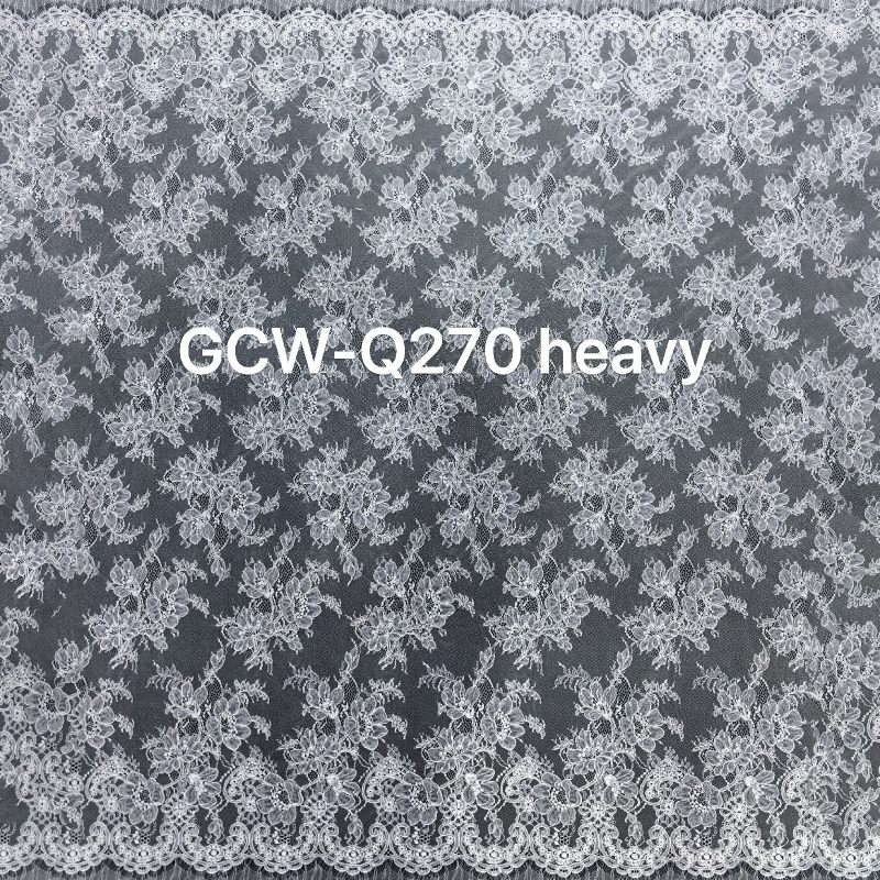 GCW-Q270 Heavy | Classic All-Over Floral Cord Lace | 3D Embossed Eyelash Bridal Fabric